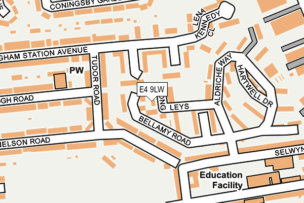 E4 9LW map - OS OpenMap – Local (Ordnance Survey)