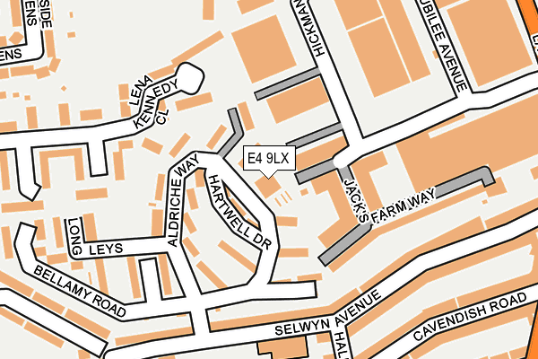 E4 9LX map - OS OpenMap – Local (Ordnance Survey)