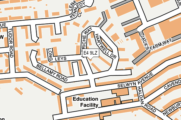 E4 9LZ map - OS OpenMap – Local (Ordnance Survey)