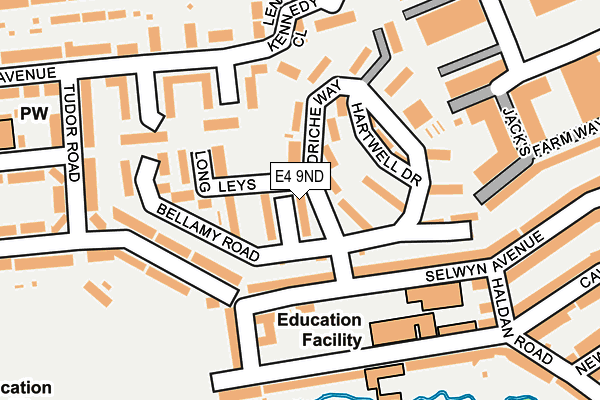 E4 9ND map - OS OpenMap – Local (Ordnance Survey)