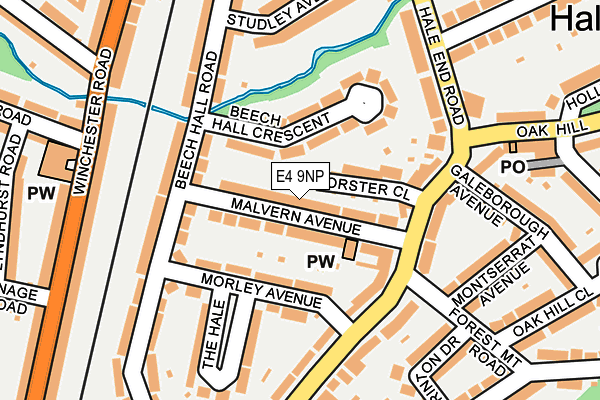 E4 9NP map - OS OpenMap – Local (Ordnance Survey)