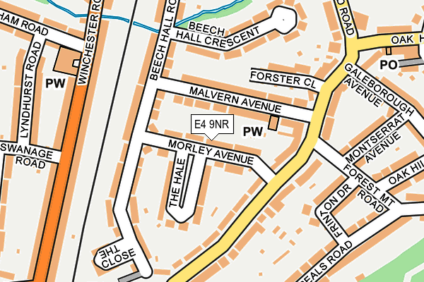 E4 9NR map - OS OpenMap – Local (Ordnance Survey)