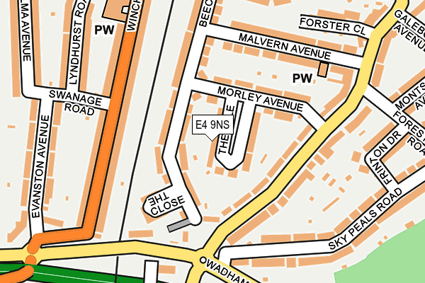 E4 9NS map - OS OpenMap – Local (Ordnance Survey)