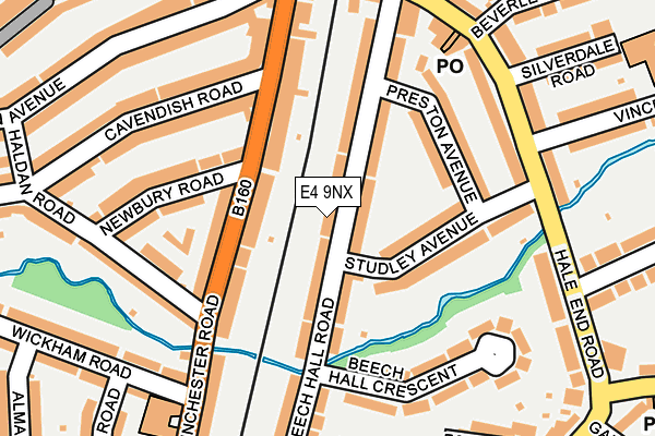 E4 9NX map - OS OpenMap – Local (Ordnance Survey)