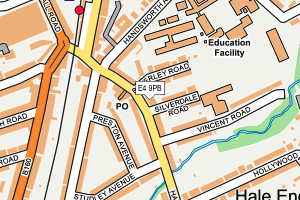 E4 9PB map - OS OpenMap – Local (Ordnance Survey)