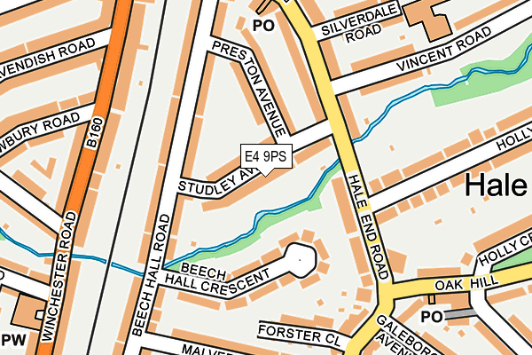 E4 9PS map - OS OpenMap – Local (Ordnance Survey)