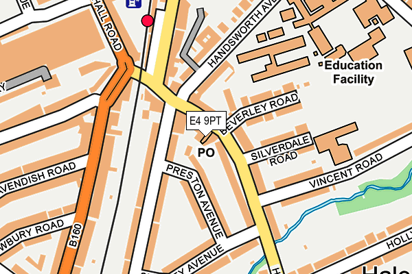 E4 9PT map - OS OpenMap – Local (Ordnance Survey)
