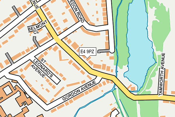 E4 9PZ map - OS OpenMap – Local (Ordnance Survey)