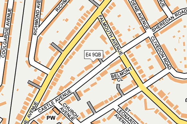 E4 9QB map - OS OpenMap – Local (Ordnance Survey)