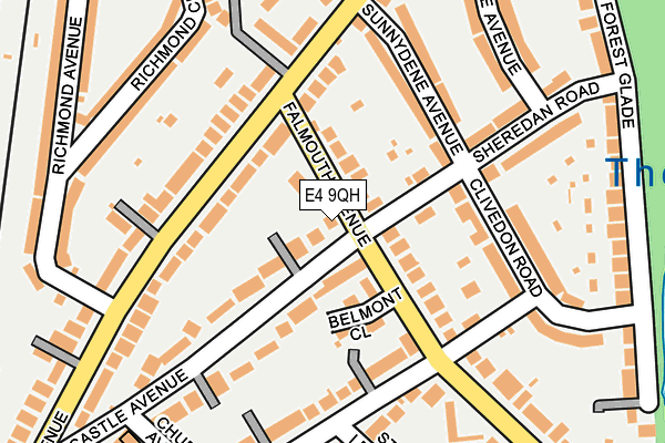 E4 9QH map - OS OpenMap – Local (Ordnance Survey)