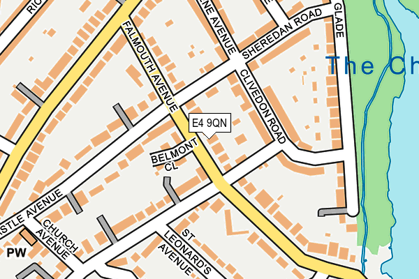 E4 9QN map - OS OpenMap – Local (Ordnance Survey)