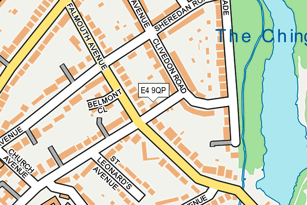 E4 9QP map - OS OpenMap – Local (Ordnance Survey)