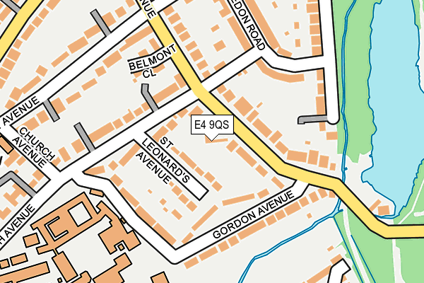 E4 9QS map - OS OpenMap – Local (Ordnance Survey)