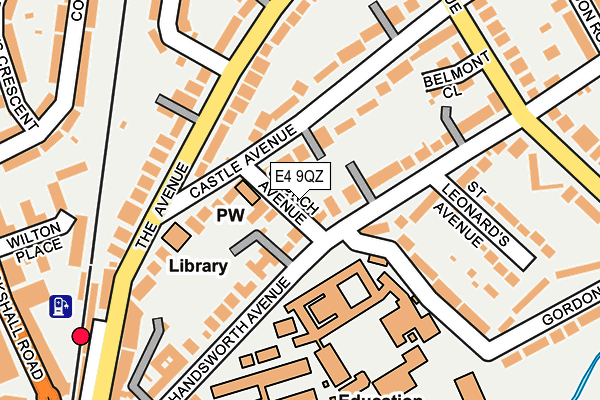 E4 9QZ map - OS OpenMap – Local (Ordnance Survey)