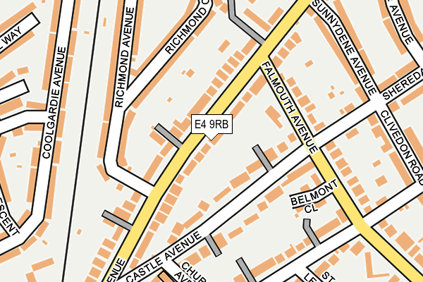 E4 9RB map - OS OpenMap – Local (Ordnance Survey)
