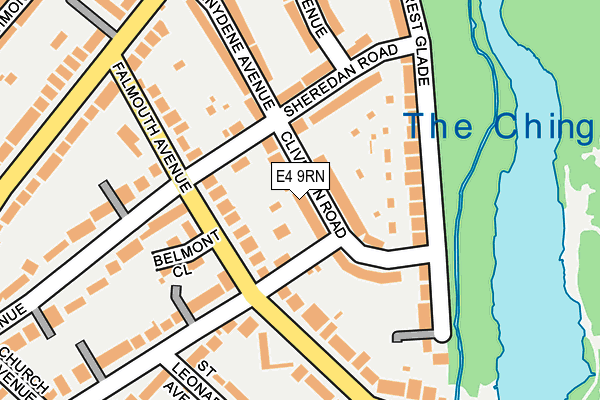 E4 9RN map - OS OpenMap – Local (Ordnance Survey)