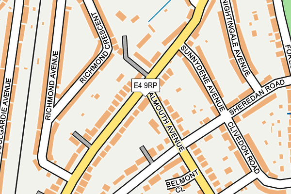E4 9RP map - OS OpenMap – Local (Ordnance Survey)