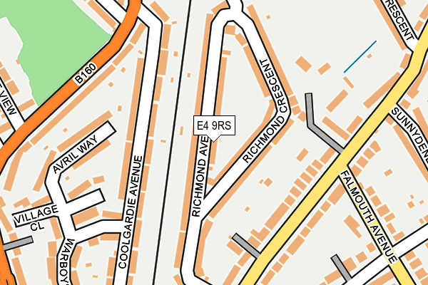 E4 9RS map - OS OpenMap – Local (Ordnance Survey)