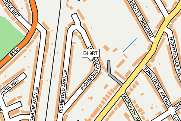 E4 9RT map - OS OpenMap – Local (Ordnance Survey)