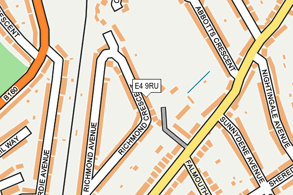 E4 9RU map - OS OpenMap – Local (Ordnance Survey)
