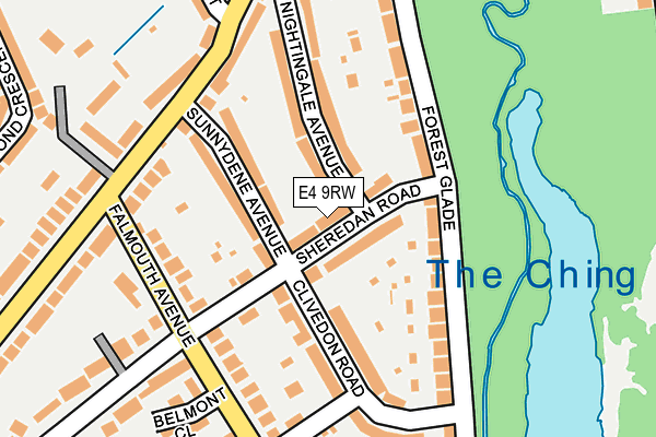 E4 9RW map - OS OpenMap – Local (Ordnance Survey)