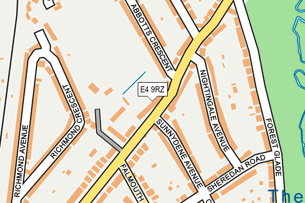 E4 9RZ map - OS OpenMap – Local (Ordnance Survey)