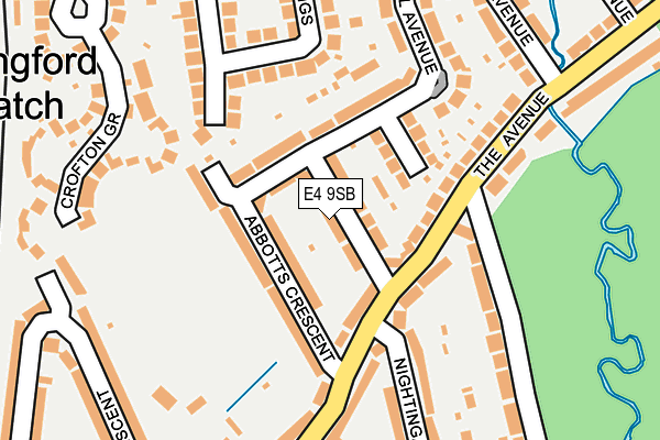 E4 9SB map - OS OpenMap – Local (Ordnance Survey)