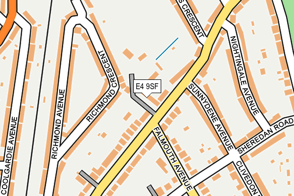 E4 9SF map - OS OpenMap – Local (Ordnance Survey)