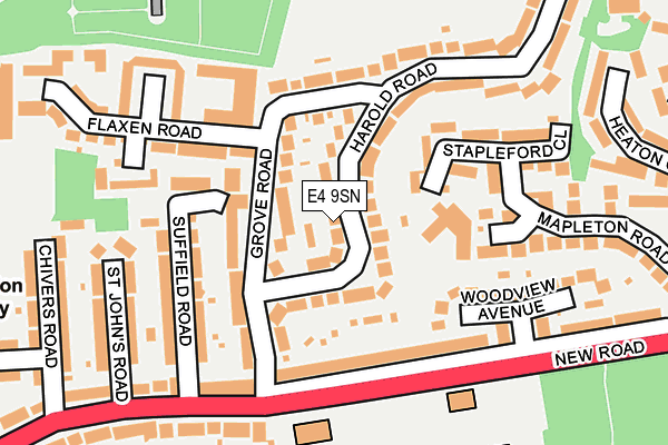 E4 9SN map - OS OpenMap – Local (Ordnance Survey)