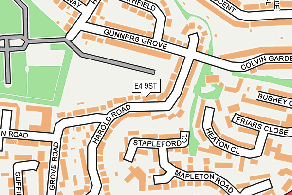 E4 9ST map - OS OpenMap – Local (Ordnance Survey)