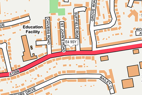 E4 9SY map - OS OpenMap – Local (Ordnance Survey)