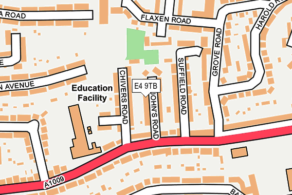 E4 9TB map - OS OpenMap – Local (Ordnance Survey)