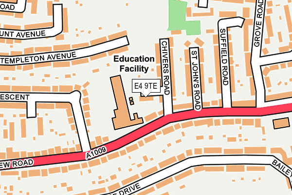 E4 9TE map - OS OpenMap – Local (Ordnance Survey)