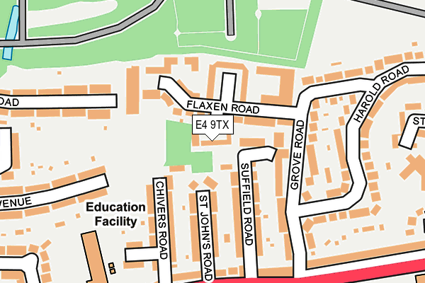 E4 9TX map - OS OpenMap – Local (Ordnance Survey)