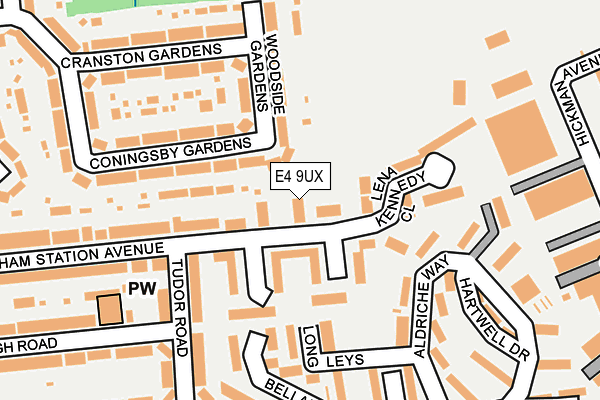 E4 9UX map - OS OpenMap – Local (Ordnance Survey)