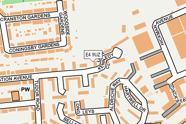 E4 9UZ map - OS OpenMap – Local (Ordnance Survey)