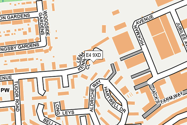 E4 9XD map - OS OpenMap – Local (Ordnance Survey)