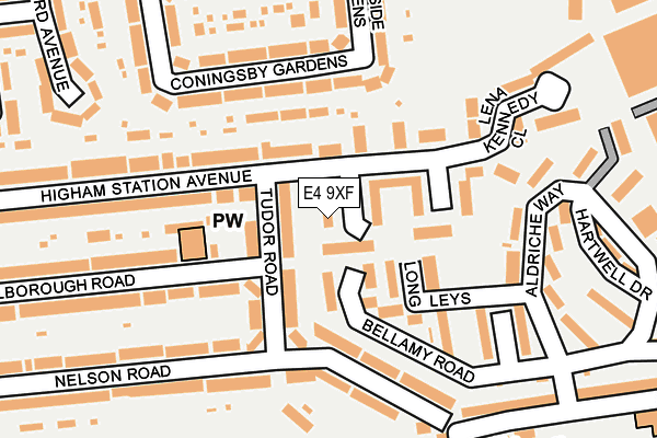 E4 9XF map - OS OpenMap – Local (Ordnance Survey)