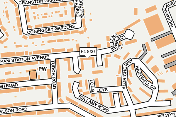 E4 9XG map - OS OpenMap – Local (Ordnance Survey)