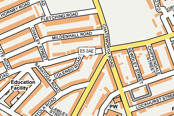 E5 0AE map - OS OpenMap – Local (Ordnance Survey)