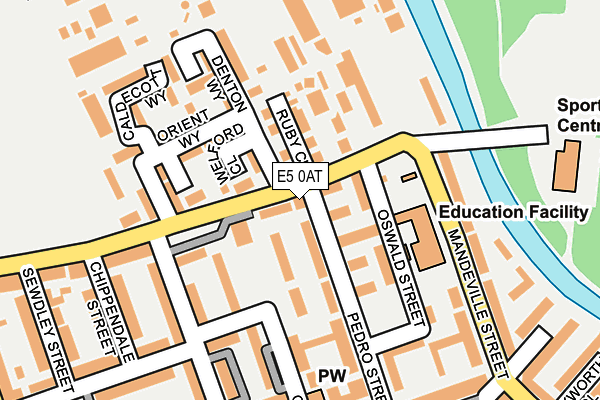 E5 0AT map - OS OpenMap – Local (Ordnance Survey)