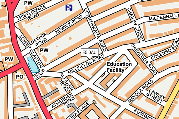 E5 0AU map - OS OpenMap – Local (Ordnance Survey)