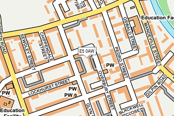 E5 0AW map - OS OpenMap – Local (Ordnance Survey)