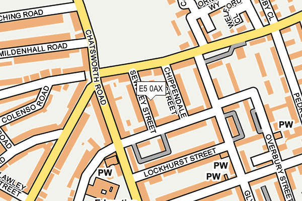 E5 0AX map - OS OpenMap – Local (Ordnance Survey)