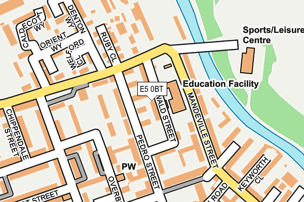 E5 0BT map - OS OpenMap – Local (Ordnance Survey)