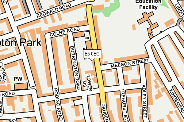 E5 0EG map - OS OpenMap – Local (Ordnance Survey)