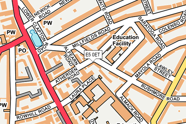 E5 0ET map - OS OpenMap – Local (Ordnance Survey)