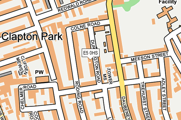 E5 0HS map - OS OpenMap – Local (Ordnance Survey)