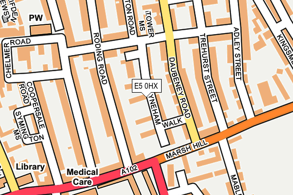 E5 0HX map - OS OpenMap – Local (Ordnance Survey)