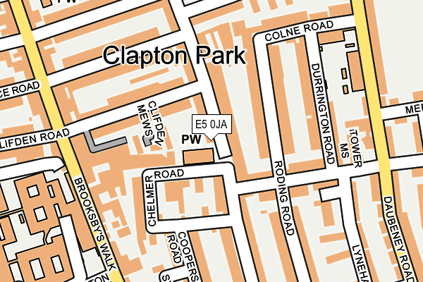 E5 0JA map - OS OpenMap – Local (Ordnance Survey)